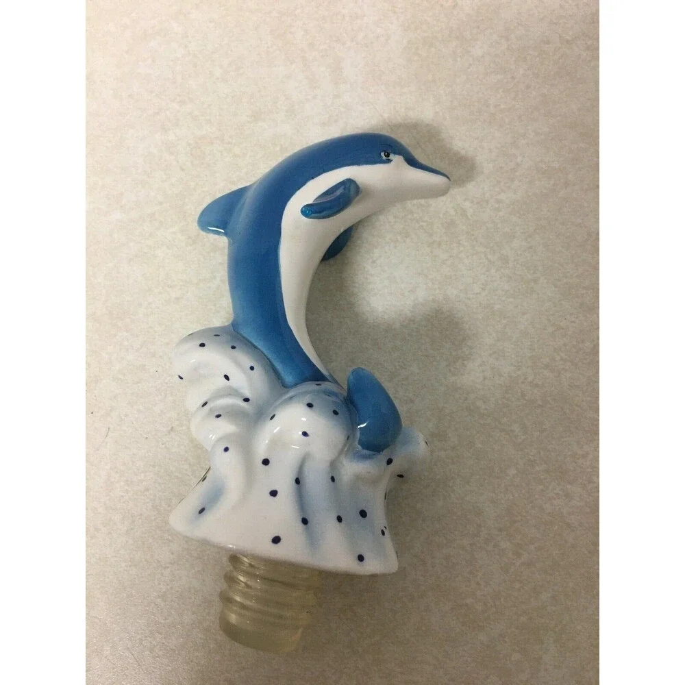 Ceramic Dolphin Wine Bottle Stopper Ocean Sea Beach Life